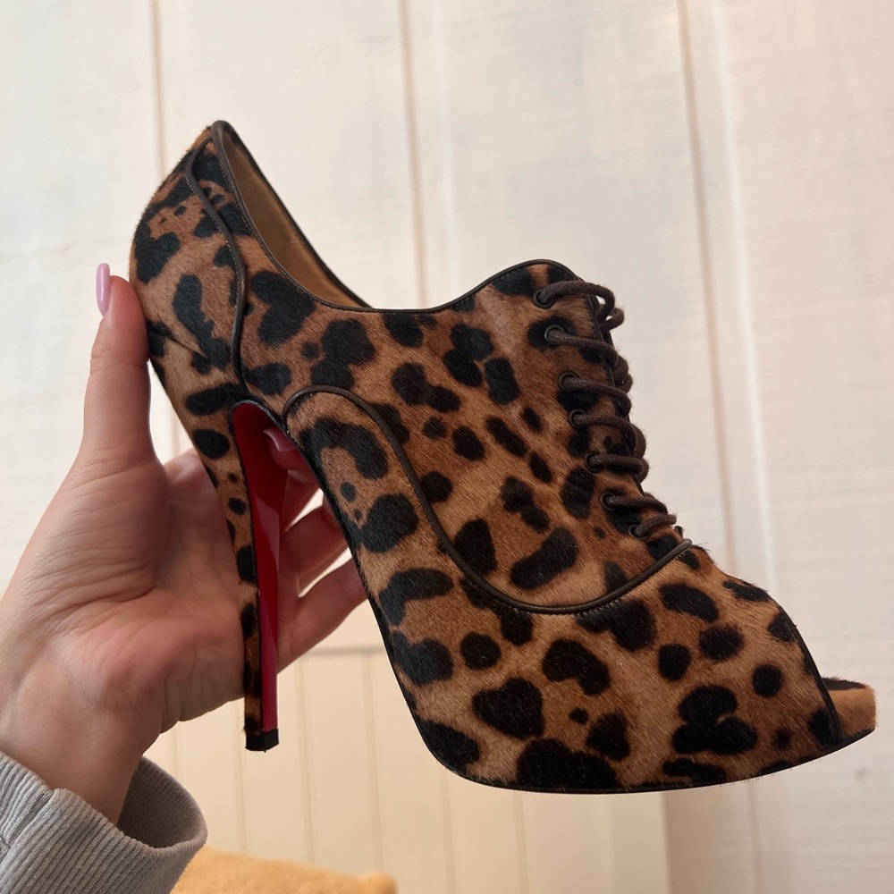 Christian Louboutin cheetah platform heels